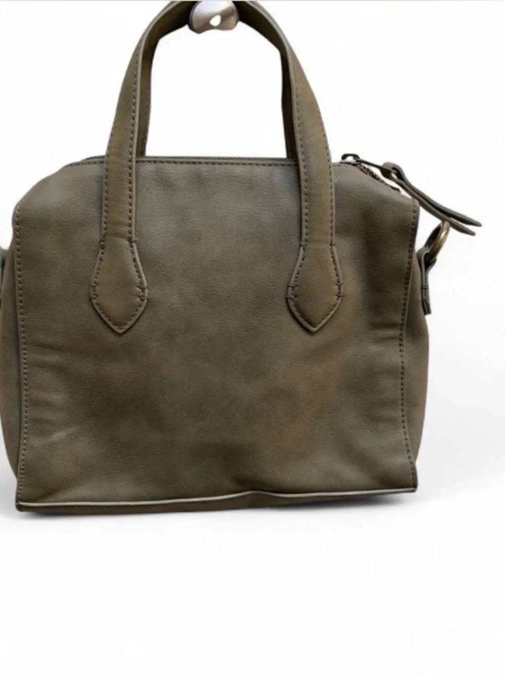 Universal Thread Olive Green Satchel with Floral Embroidery - Picture 4 of 6